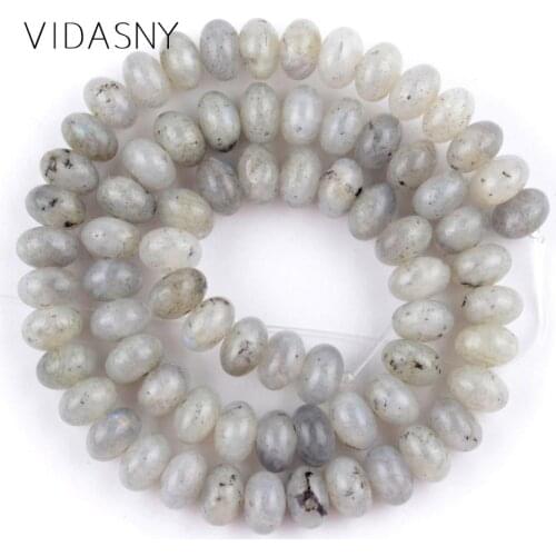 Natural Stone Gray Labradorite Rondelle Beads For Jewelry Making 4 6 8mm Abacus Spacer Loose Beads Diy Necklace Bracelet 15