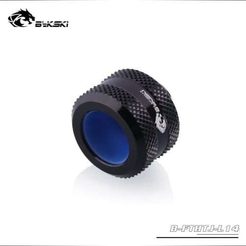 BYKSKI Hard Tube Fitting OD14mm Enhanced Anti-off Rubber Hand Compression Copper Fitting G1/4' use for PMMA/PETG Rigidity Tube