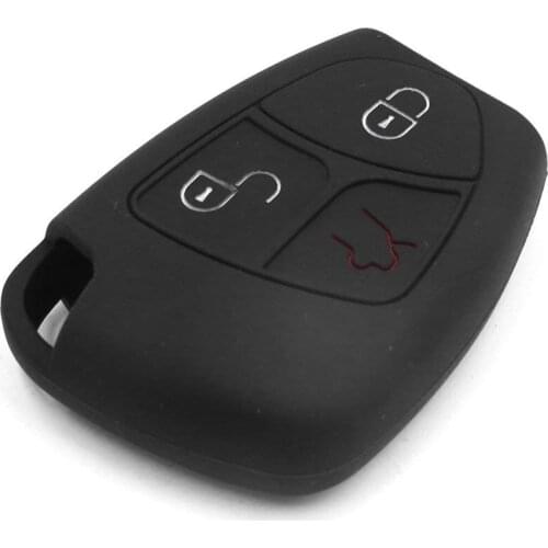 Black Silicone Car Remote Key Fob Cover Case for Mercedes Benz AMG C B E Class