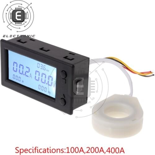 DC 300V 100A 200A 400A Digital Voltmeter Ammeter Battery Capacity Coulometer Power Electricity Watt-hour Meter With Hall Sensor