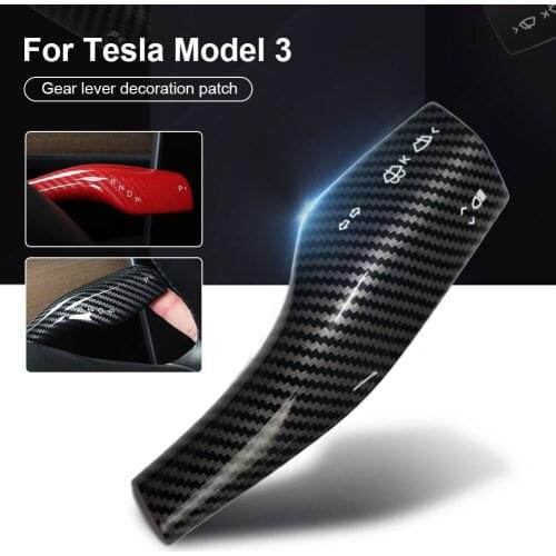 Car Wiper Lever Decorative Sticker for Tesla Model 3 Steering Wheel Gear Lever Cover Sticker Car Styling Interior Decoration