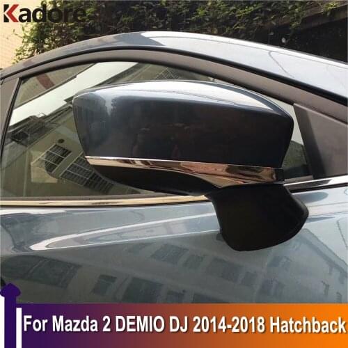For Mazda 2 DEMIO DJ Hatchback 2014 2015 2016 2017 2018 ABS Chrome Car Door Side Rearview Mirror Cover Trim Accessories