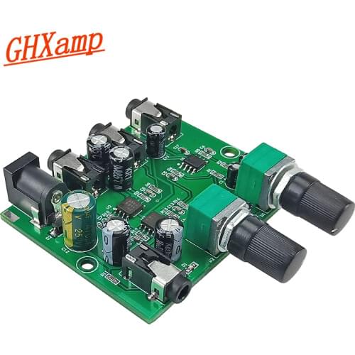GHXAMP Stereo Audio Mixer (2 Input 2 Output) 2-Way Volume Independent Control Board Connect Two Headphones or Amplifier DC5-12V