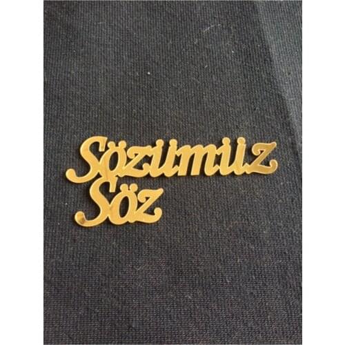 GÜVENSözümüz Promise Plexi Lettering Gold Color wedding bride mariage хна henna