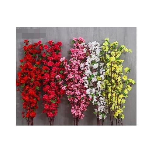 Artificial peach blossom branch wedding arrangement living room indoor floor plastic floral single home floor flower