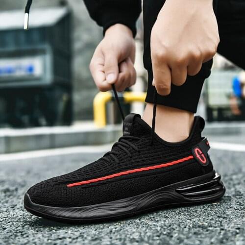 Summer Breathable Sport Shoes Male Footwear Sneakers Men Running Shoes Sports for Men Black Work Flat Tennis 2021 Trainers B-697