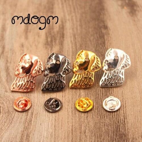 Mdogm Golden Retriever Brooches And Pins Jewelry Suit Cute Funny Metal Small Father Collar Badges Gift For Male Men B046