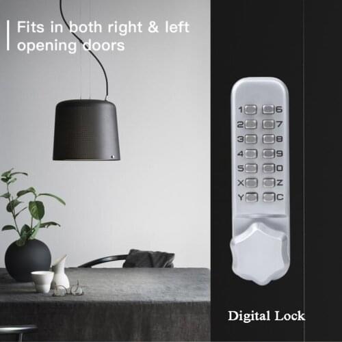 Zinc Alloy Digital Door Lock Keyless Password Knob Lock Mechanical keypad Waterproof Wooden door Gate opener Yard security