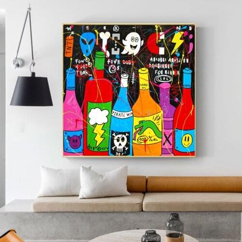 Minimalist Modern Abstract Colorful Bottle Canvas Painting Art Nordic Posters and Prints Wall Pictures for Living Room Decor