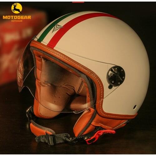 Retro Motorcycle Helmet Classic Cafe Racer Motorbike Vintage Chopper Helmets
