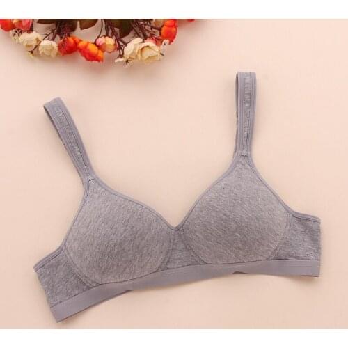 2019 new large color pure cotton underwear development period girls no steel thin mold cup comfortable bra 8878