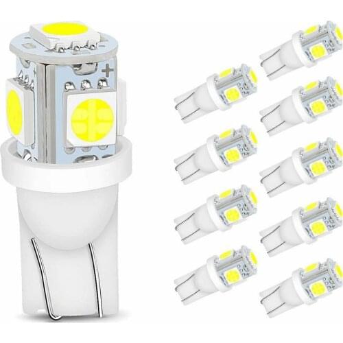 NEW 10pcs LED Light Bulb T10 5050 5SMD LED Replacement Bulbs For Car Dome Map Door Courtesy License Plate Lights