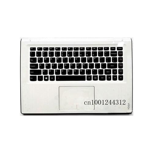 New/orig Upper shell for Lenovo Yoga 3 14 US Backlit keyboard Palmrest upper cover Touchpad C shell white