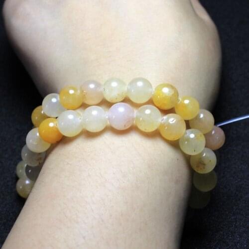 Wholesale Natural Mix Yellow White Jadee Stone Beads For Jewelry Making 4/6/8/10 /12 mm DIY Bracelet Necklace Strand 15
