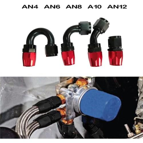 CARPRIE Hose Connection AN4/AN6/AN8/AN10/AN12 Swivel Hose End Fitting Adapter For Oil/Fuel/Gas Hose Line Black+Red je5