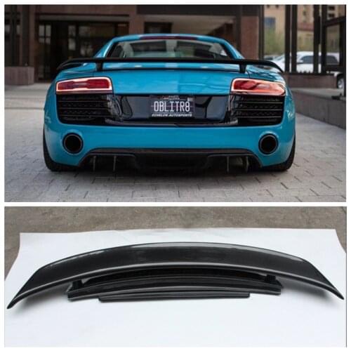 High quality Carbon Fiber Rear Trunk Lip Spoiler Wing Fits For Audi R8 V8 V10 GT style 2010-2016