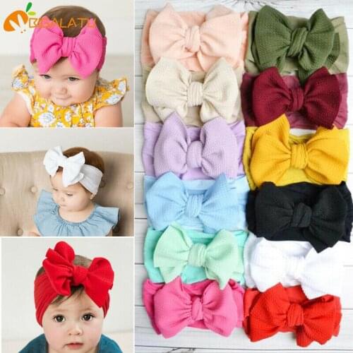 Baby Girl Fashion Bowknot Headwear Infant Toddler Cute Bow Elastic Stretchy Headband Newborn Baby Solid Hair Band