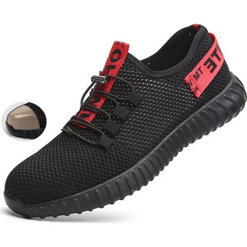 Men shoes 2019 New Comfortable Breathable Safety Shoes Men Lightweight Summer Anti Smashing Piercing Work Sandals Single Mesh