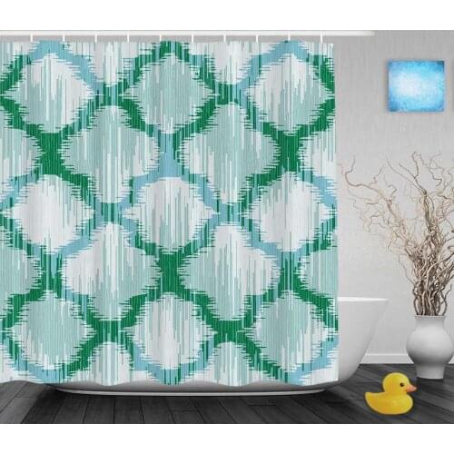 Abstract Art Pattern Bathroom Showe Curtains Moroccan Style Home Decor Shower Curtain Waterproof Mildew Polyester Fabric Hooks