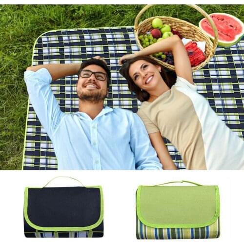 Folding Camping Mat Outdoor Beach Picnic Waterproof Sleeping Camping Pad Mat Moistureproof Plaid Blanket 2 Size