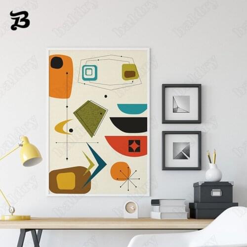 Modern Abstract Posters and Prints Vintage Wall Art Canvas Painting Irregular Geometric Pattern Wall Pictures for Living Room