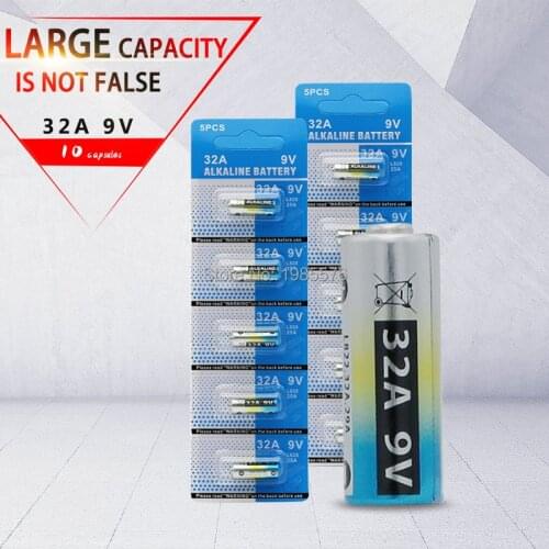 10PCS 32A 9V dry Alkaline battery LR32 29A L822 for Key Remote Control Alarm Laser Pen toys and flashlight