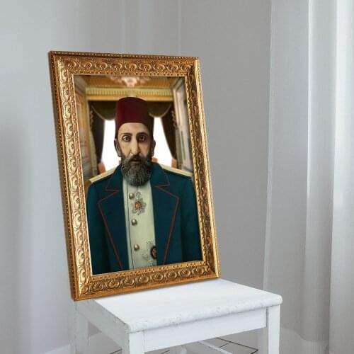 Sultan Abdülhamid Han Gold Gilt Framed A3 Table-1