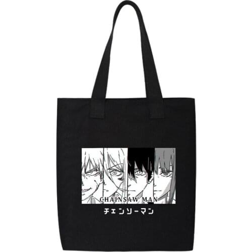 Chainsaw Man Shopping bag Power Kurose Volkner Canvas Bag Makima Reze Himeno printed cotton shopper bag Shoulder Bag Handbag
