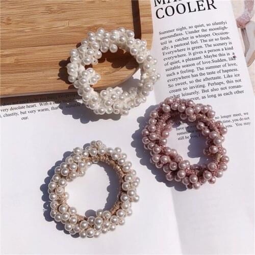 Temperament Simple Imitation Pearl Rubber Band Hair Rope Adult Headdress Sweet Girl Womens Fashion Ponytail Hair Accessories