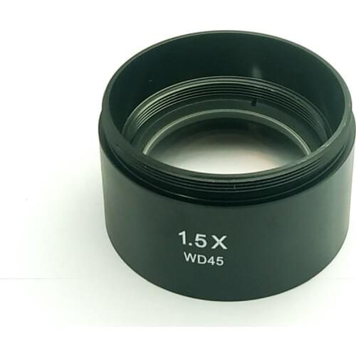 WD45 1.5X Trinocular Stereo Microscope Auxiliary Objective Lens Barlow Lens 48mm Thread