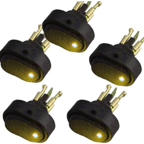 EE support 5 X 12V/30A Auto KFZ Schalter Colors LED Beleuchtet EIN/AUS SPST Wippenschalter Universal Car Accessories