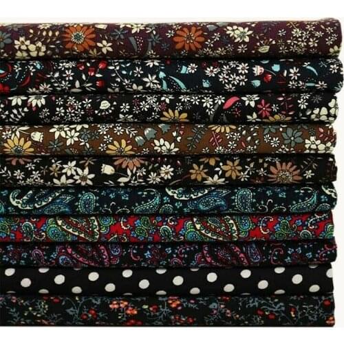 100x150cm Cotton Corduroy Velvet Fabric Ethnic Printed Pattern Material For Diy Sewing Tablecloth Bags Sofa Handcraft Materials