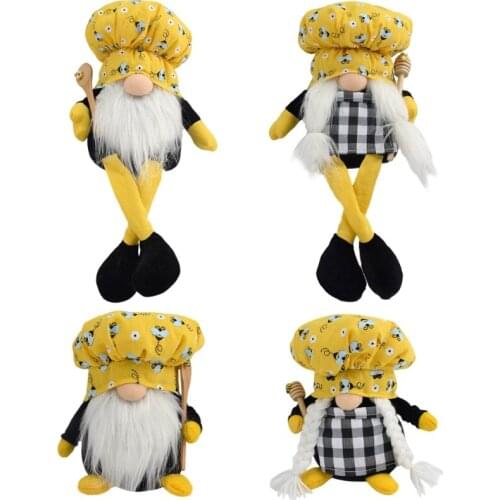 Spring Bumble Bee Elf Gnomes Yellow & Black Plush new