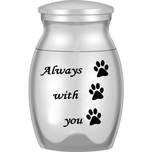 Always with you Paw Pattern Cremation Urns for Ashes Small Keepsake Stainless Urn Funeral Casket Humans Pet Memorial Urn Pendant