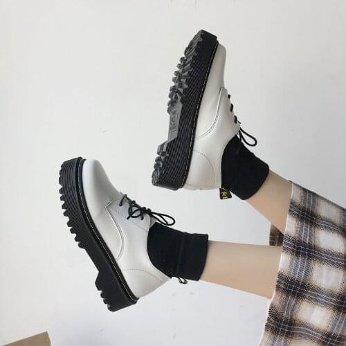 Shoes Woman Flats Round Toe Clogs Platform Oxfords Womens Casual Female Sneakers Moccasins Womens All-Match Dress Creepers