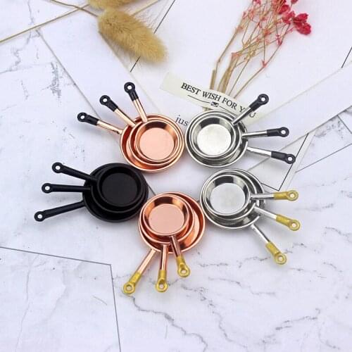 1:12 OB11 BJD Dollhouse Kitchen Accessories Mini 3PCS Saucepan Model Toys