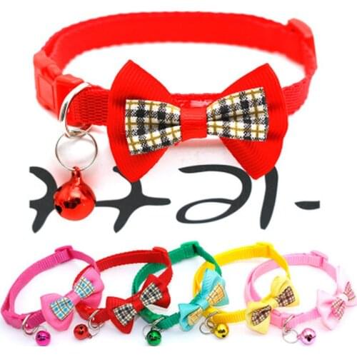 1pc Candy Color Adjustable Bow Tie Bell Bowknot Sale Collar Necktie Puppy Kitten Dog Cat Pet