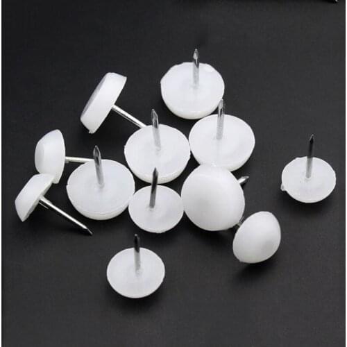 10-30Pcs White Table Chiar Leg Anti-Slider Pad Floor Mat Door Buffer Furniture Protector Nail
