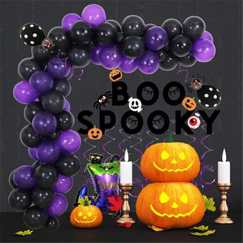 10 inch Happy Halloween Alphabet Balloons Aluminum Foil Banner Pumpkin Ghost Spider Cat Party Decor GQ
