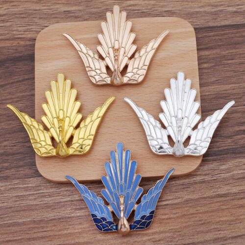 10 Pieces/Lot 53*66mm Metal Phoenix Charms Headwear Decorative DIY Jewelry Making Accessories