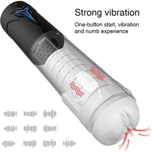 2021 new stimulation masturbation device suction vibration male sex machine real vaginal exercise adult male self-nourishment