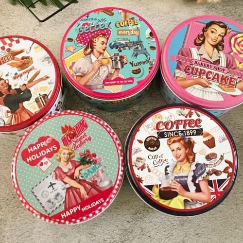 3 Pcs/Set Vintage Fashion Europe Styles Round Iron Box Home Storage Box Organizer Cookies Chocoleta Candy Box Packaging Supplie