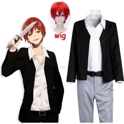 Anime Assassination Classroom Akabane Karma Short Wig Cosplay Costume Hair Party Men Cosplay Wigs Suit Coat