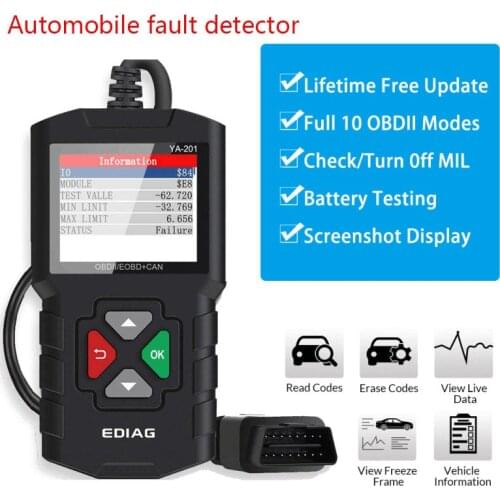 LCD Display Automobile Fault Detector Automotive Scanner Multi-language Car Diagnostic Tool Battery Monitor Auto Repair Tools