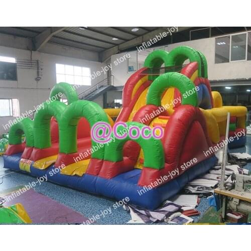 Free ship to sea port, 10*6*5mH challenge inflatable obstacle course, commercial party rent obstacle bounce house slide combos