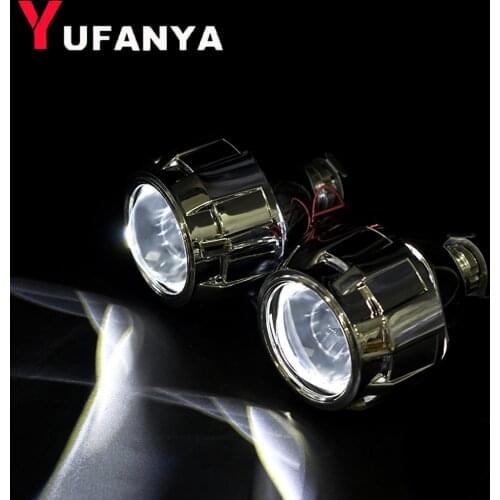 2.5 Inch Bixenon Hid Projector Lens With Silver Black Mask Shrouds Demon Eyes For H4 H7 Motorcycle Car Headlamp Styling Modify