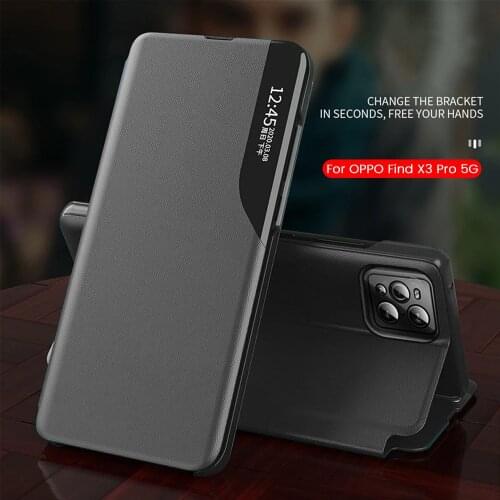 APPO FindX3 Pro Case Leather Magnetic Smart View Window Flip Cover For OPPO Find X3 X 3 Pro 3X X3Pro 2021 5G Stand Book Coque