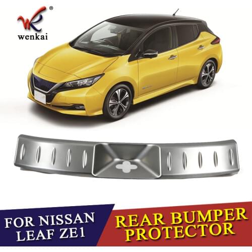 For Nissan Leaf ZE1 2017 2018 2019 Car Stainless Rear Bumper Inner Sill Plate Protector Cover Trim Sticker Auto Accessories
