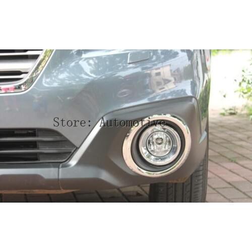 For Subaru Outback 2015 2016 2017 Chrome Front Fog Light Lamp Bumper Foglight Cover Trim Car Styling Sticker Protector Model