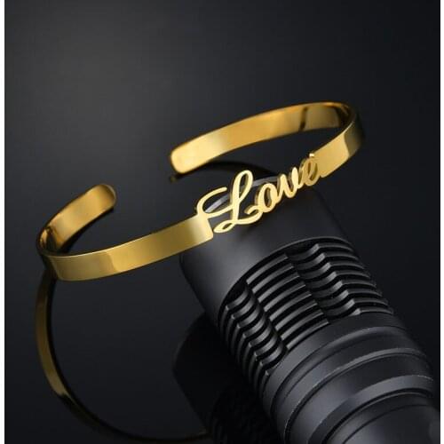 European And American Hot-Selling Creative Bracelet Jewelry 18k Stainless Steel Bracelet Accessories Simple Letter Bracelet